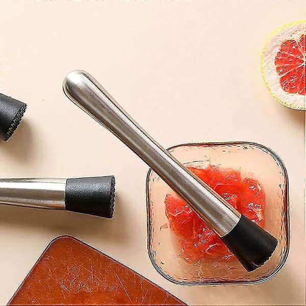 Premium cocktailmuddler i rustfritt stål med nylonhode - Essensielt barkverktøy for Mojitos