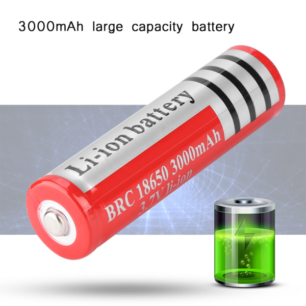 2PCS 18650 3,7V uppladdningsbart batteri med stor kapacitet för ficklampa Laptop Multifunktionell