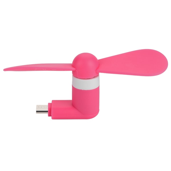 Bärbar hand Micro USB Liten fläkt Ultra tyst USB fläkt för Android OTG-smarttelefoner (rosaröd)