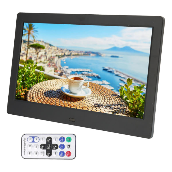Digital fotoram HD 10,1 tum 1024x600 LCD-skärm Smart elektronisk bildram med fjärrkontroll 110‑240V
