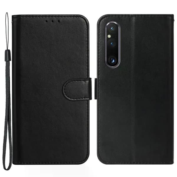 Sony Xperia 1 V Plånboksfodral i PU-läder - Svart