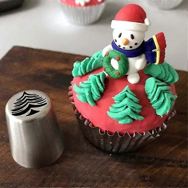 4-delad julrysk glasyrtyllset med snöflinge- och trädmönster