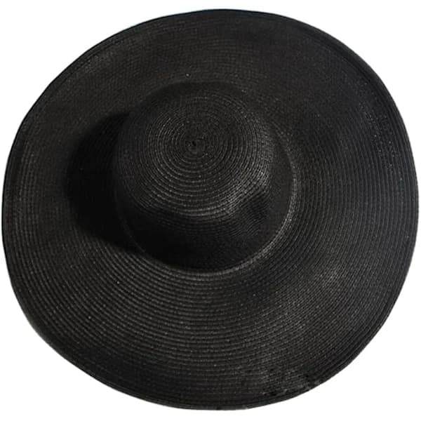 Dame Floppy Solhat med Bred Skygge UPF 50 Sommerhat Sammenfoldelig Roll Up Floppy Strandhat Solhat Stråhat Sort