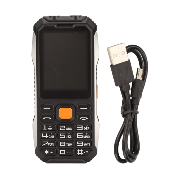 2G Seniors Mobiltelefon Dual SIM Big Button 2,4-tums HD-skärm 6800mAh Lång batteritid Seniors Mobiltelefon Olåst för Seniorer Svart