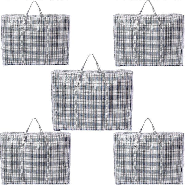 5-pack starka extra stora jumboförvaringsväskor med dragkedja, återanvändbara 60 x 60 cm