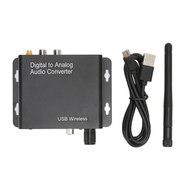 Digital till Analog Ljudkonverterare Hög Integrerad DC5V2A Stereo Bluetooth Ljudkonverterare för hemmabio Svart