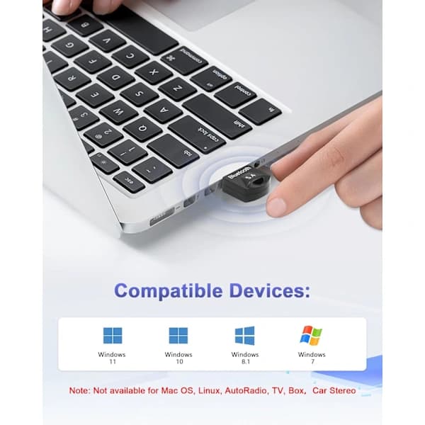 Bluetooth-donglet, 5.4 Bluetooth-dongle, USB Bluetooth-sovitin, Bluetooth PC-näppäimistölle, USB Bluetooth, kuulokkeille, ohjaimille, näppäimistöille, s