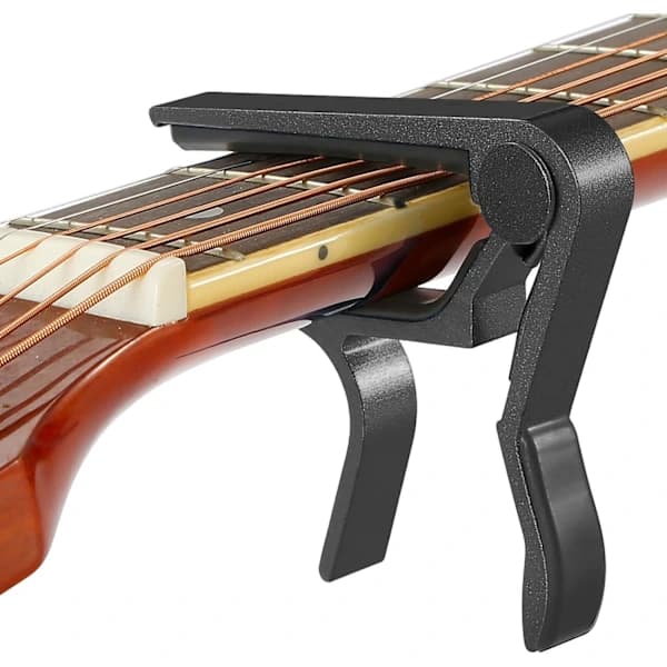 Guitar Capo Quick Change Capo til 6-strenget akustisk guitar elektrisk guitar klassisk guitar ukulele capo (sort) sort