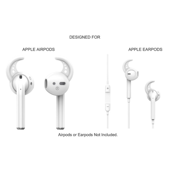 Öronkrokar Fodral Silikon Antislip Earbuds Tips kompatibla för EarPods