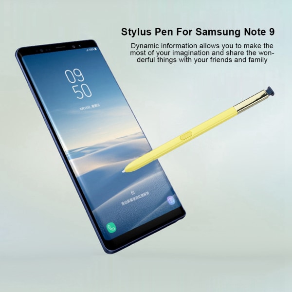 Plastskal Pekskärmsskrivpenna för Samsung Note 9 N960F N960U (Gul)