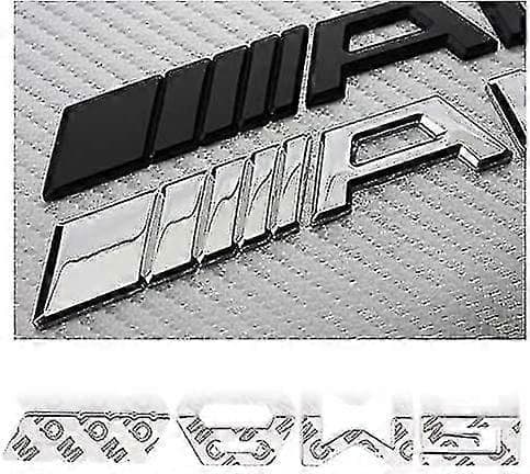 2024 3D AMG Emblem ABS Baklucka Logotyp Märke Dekoration Presentdekal (krom), silver-XF1-