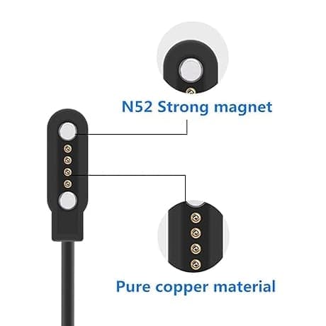 Magnetisk ladekabel kompatibel med Swetrack og MaxiTracker Svart