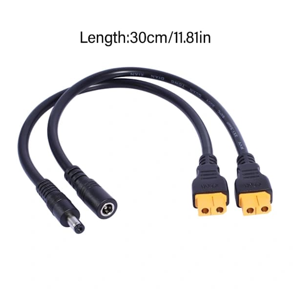 Hållbar XT60 till DC5.5x2.5mm strömkabel för solcellsladdare strömkabel null - 5.5x2.5mm hona