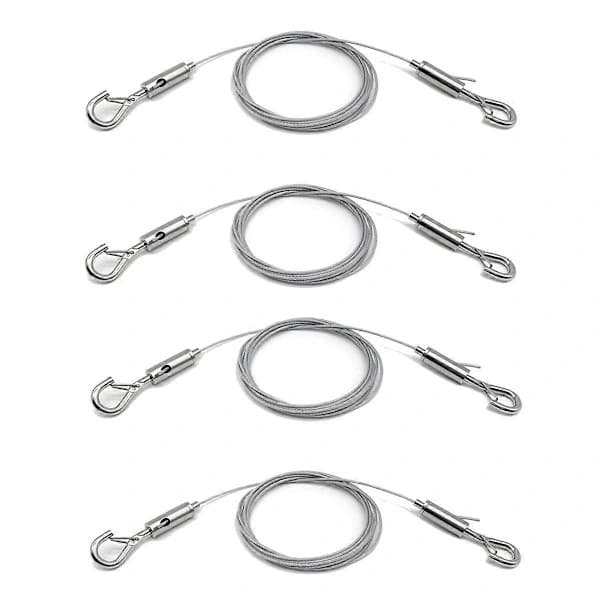 Justerbar bildhängande tråd kraftig stöder 50 lbs hängande hårdvara, 2M x 1,5 mm rostfritt stål silver