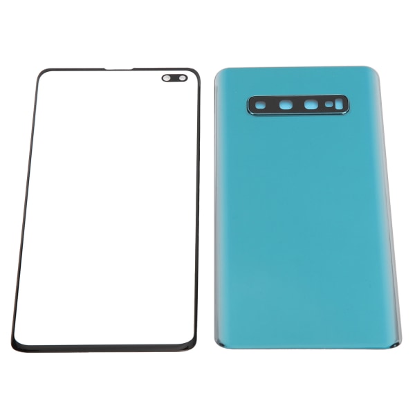 Mobiltelefon bakre cover och yttre glaspanelersättning för Samsung S10+Plus (grön)