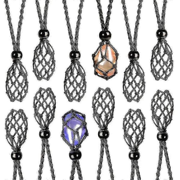 12 stk krystallbur-anhengsholder for DIY-smykker - steinholder