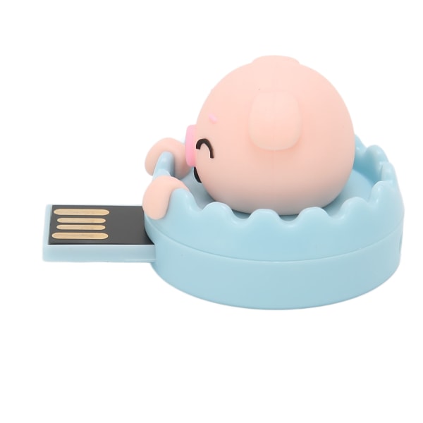 U Disk Söt gris USB gränssnitt Hot Swap Anti-elektromagnetisk störning Flash Drive för Hemmaskolan Office (Little Pink Pig Ring Spänne 128GB)