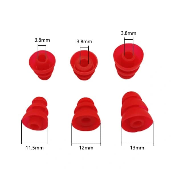 6 stk. tre-lags silikone in-ear hovedtelefoner Sort