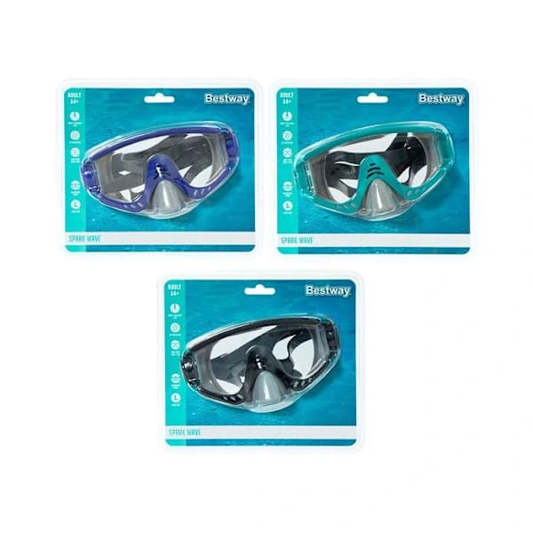 Dykarmask - Bestway - Spark Wave - Storlek M/L - Polykarbonatlins - UV-skydd