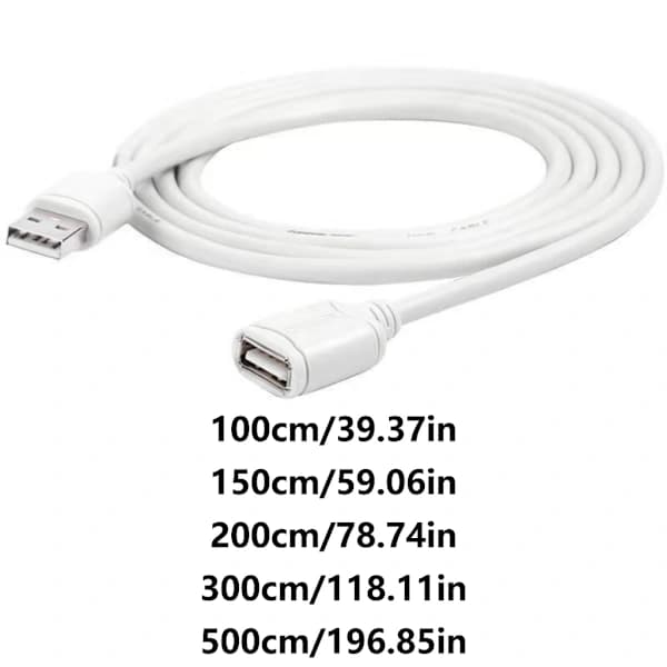 USB 2.0 forlængerkabel han til hun datakabel forlængerkabel til bærbar USB 2m