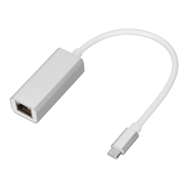 USB C till RJ45 Ethernet-adapter Snabb anslutning Drivrutin gratis Silver Type C till RJ45 Gigabit Ethernet-port för hemmakontor