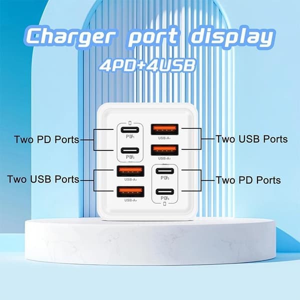240W GaN USB-C-lader 8-i-1 hurtigladende telefonlader A2