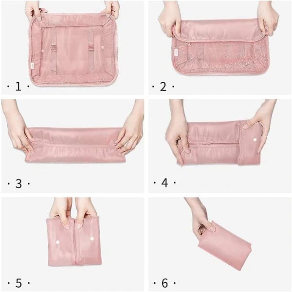 Resväskor, Multifunktionell 8-pack/set Resväska Organizer Vattentäta Reseförnödenheter Väskor Rosa