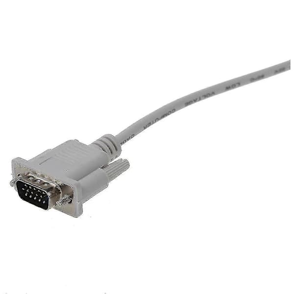 VGA DB15 hane till RS232 DB9 stift hane adapterkabel / videografik förlängningskabel (vit, 1,5M)-B3