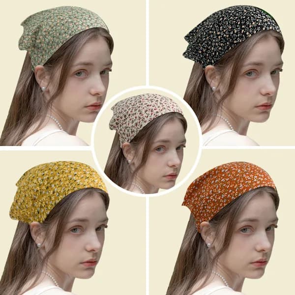 Stycken Hårbandanas Polyester Boho Hårband för Kvinnor Elastiskt Hårbandana för Kvinnor Flickor Håraccessoarer
