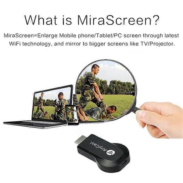 ANYCAST M9 Plus 2.4G 1080P Miracast Trådlös DLNA WiFi HDMI till Micro USB Dongle (Stöder inte Google-kompatibel)