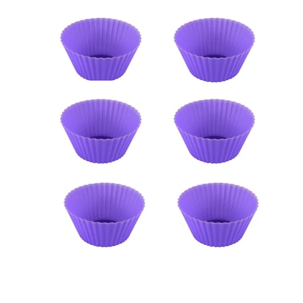 6-pack kakformar (lila), muffins, kakor, pappersmuggar