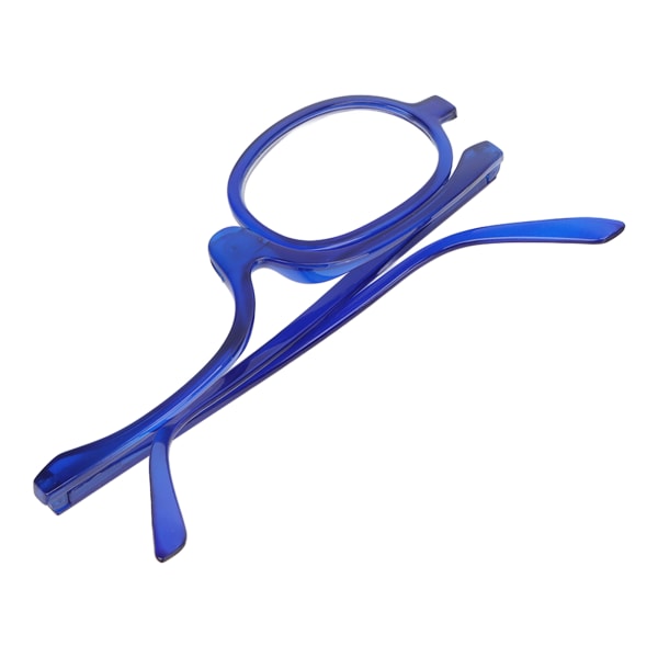 Förstoringsglasögon för smink Professionella bärbara kvinnor fashionabla kosmetiska glasögon med flip-down blå (+3,50 )
