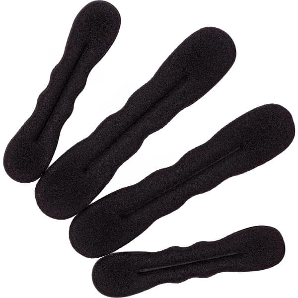 Hårsnoning, skumsvamp til ballet og styling, sort (2 små, 2 store)