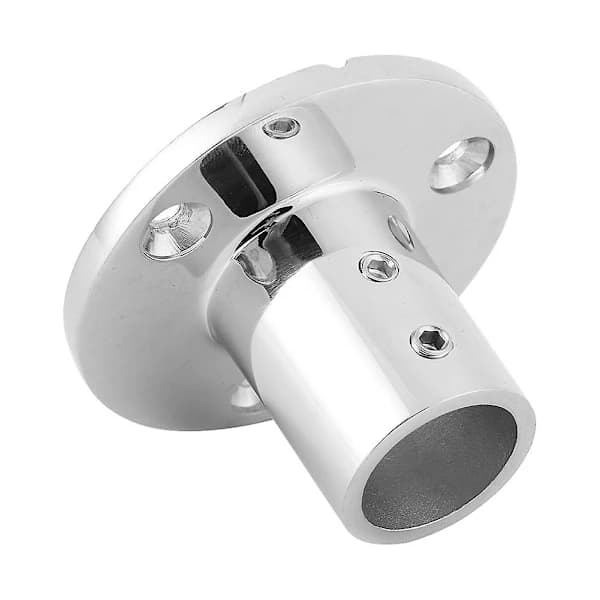 Rund rustfri stålbase 22 mm til bådræling - 90 graders fitting | Marine tilbehør