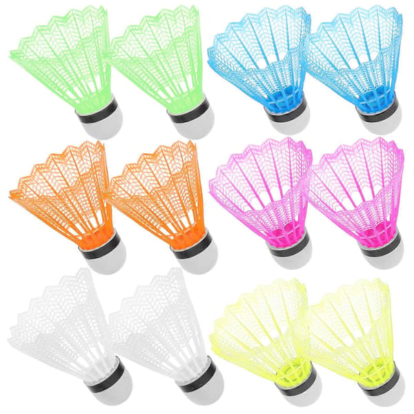Små badmintonbollar i plast för träning, 12-pack