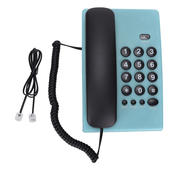KXT504 Fast telefon för hemmanet Multi batterifri sladdtelefon med dubbla magnetiska lur för kontorshotell (blå)