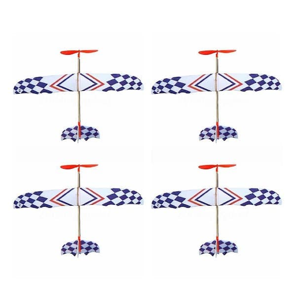 4x Elastiskt Gummiband Drivet DIY Skumflygplan Modellkit Flygplan Pedagogisk Leksak
