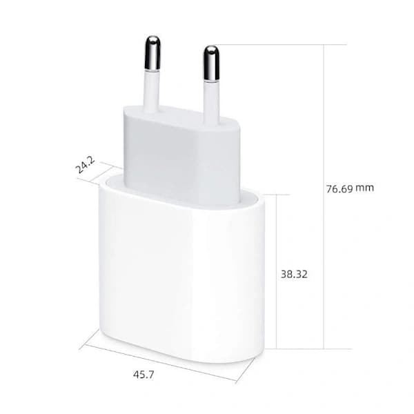 Rask 20W USB-C ladeadapter med 2 meter kabel