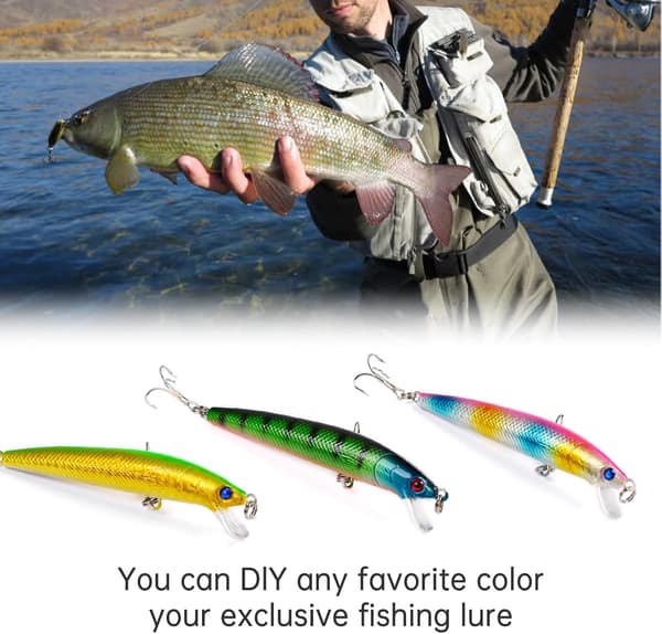 20 stk. blanke umalede Minnow Crankbaits, blanke Crankbaits topwater fiskeagn, umalet Minnow-agn til aborre, laks og ørred