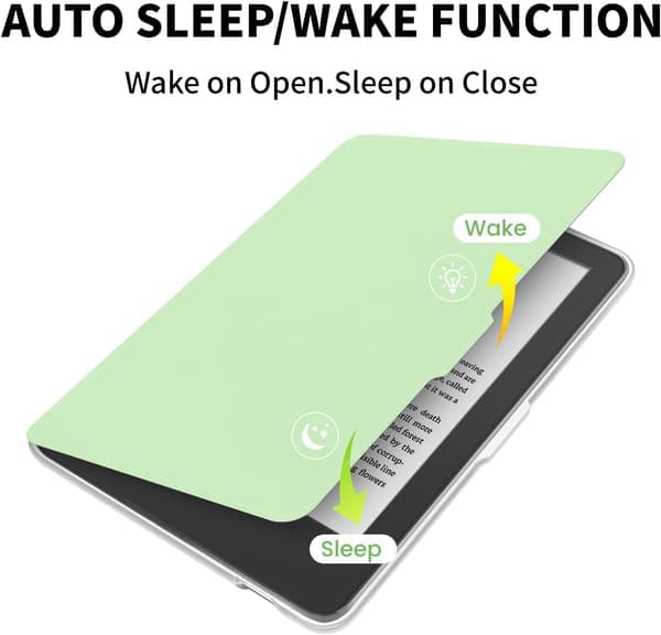 Etui til 6\" Kobo Clara Bw 2026 udgivet, med auto sleep/wake Mørtelgrøn