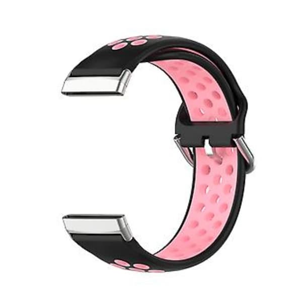 Kaksisävyinen silikoniranneke Fitbit Versa 3:lle (musta pinkki)