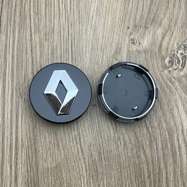 Sæt med 4 sorte Renault hjulkapsler 60 mm