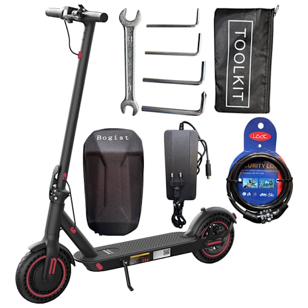 Elskoter med terrängdäck BOGIST M1 Elite 8.5-tums,448W motor, 36V10.4AH batteri,maxhastighet 30km/h,Fällbara stavar,Graffitiversion av APP Röd