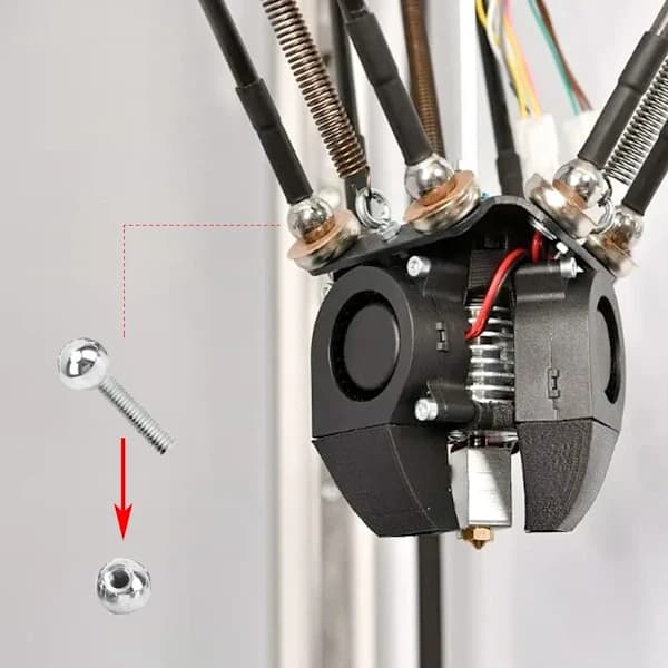 20 gjengede stålkuler - 10 mm forkrommede erstatningskuler i stål - M4-gjenger for Kossel K800 3D-printer magnetisk kulehodesystem