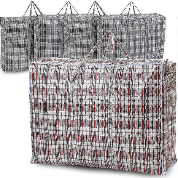 5-pack starka extra stora jumboförvaringsväskor med dragkedja, återanvändbara 60 x 60 cm