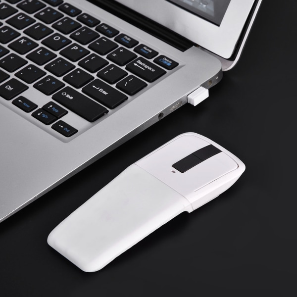 2,4 GHz hopfällbar trådlös Arc Touch-mus Mus USB mottagare för pc NoteBook Smart TV Vit