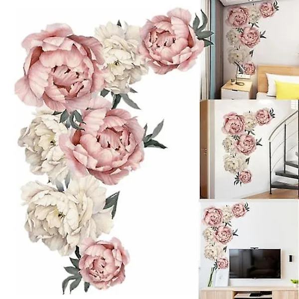 Vacker Pion Blomma Väggdekal Hem Trappa Dekal Studierum Vardagsrum