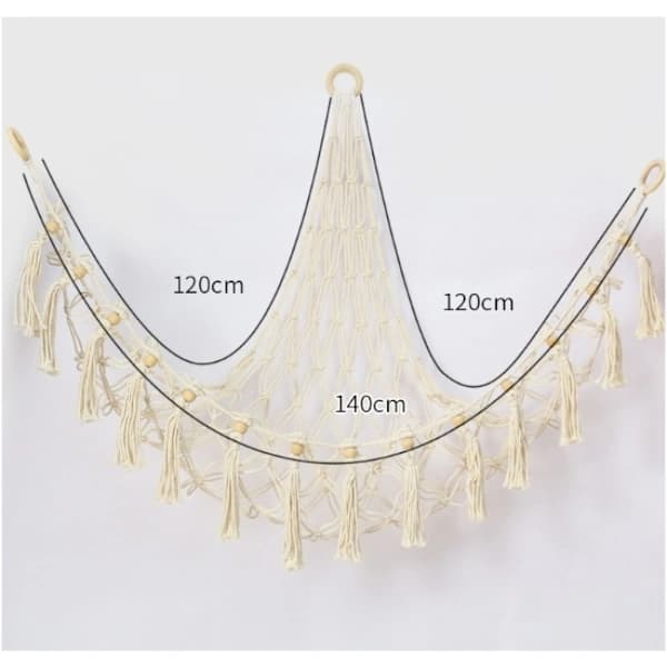 Opbevaringsnet, hængende legetøjsorganisator - Boho Macrame Net/Hængekøje til tøjdyr