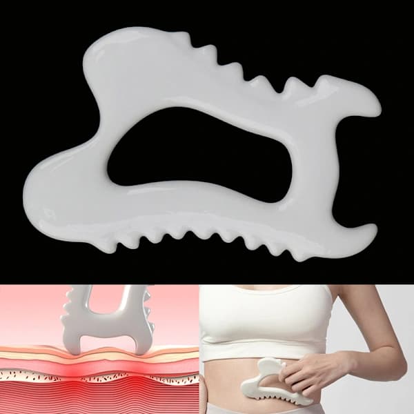 Gua Sha Keramisk Rektangulär Ansiktsmassagebräda Verktyg