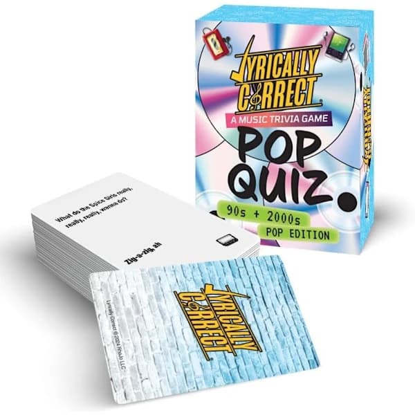 Lyrically Correct '90s & 2000s Pop Trivia Game - Täydennä tekstiä -korttipeli aikuisille juhliin/perheilloille